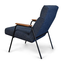 Thumbnail for Melbourne Modern Mid Century Lounge Chair with Walnut Wood Armrests and Black Steel Legs (Upholstered Seat ) Dining Chair Gingko 