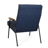 Thumbnail for Melbourne Modern Mid Century Lounge Chair with Walnut Wood Armrests and Black Steel Legs (Upholstered Seat ) Dining Chair Gingko 