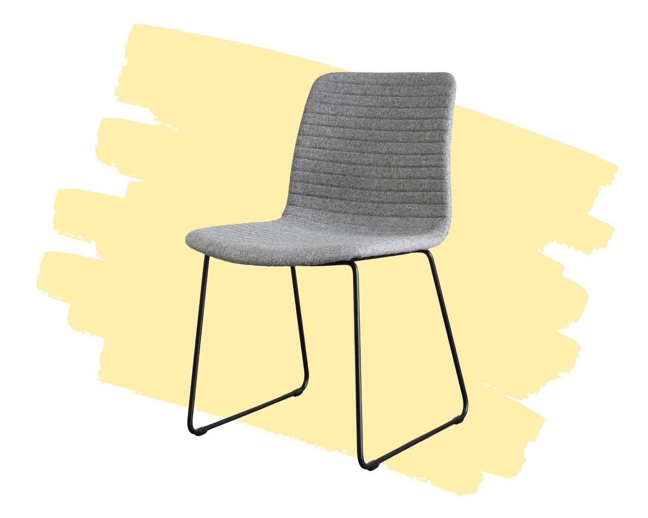 Melbourne Modern Mid Century Lounge Chair with Walnut Wood Armrests and Black Steel Legs (Upholstered Seat ) Dining Chair Gingko 