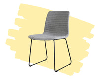 Thumbnail for Melbourne Modern Mid Century Lounge Chair with Walnut Wood Armrests and Black Steel Legs (Upholstered Seat ) Dining Chair Gingko 