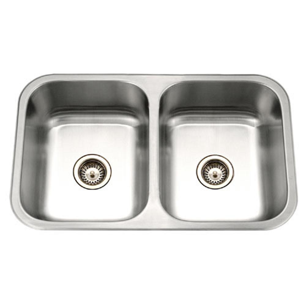 Houzer Medallion Gourmet Series Undermount Stainless Steel 50/50 Double Bowl Kitchen Sink Kitchen Sink - Undermount Houzer 