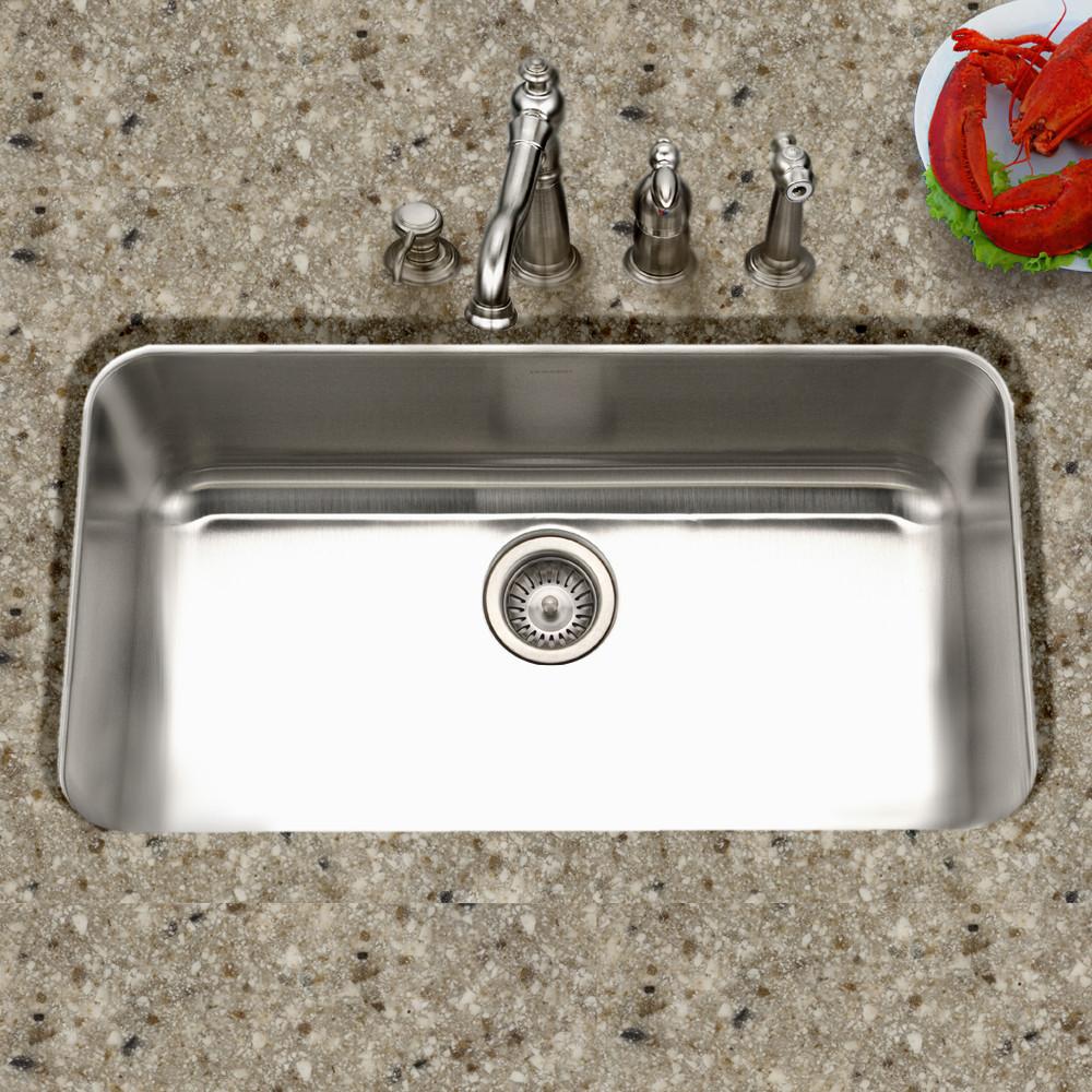 Houzer Medallion Gourmet Series Undermount Stainless Steel Large Single Bowl Kitchen Sink Kitchen Sink - Undermount Houzer 