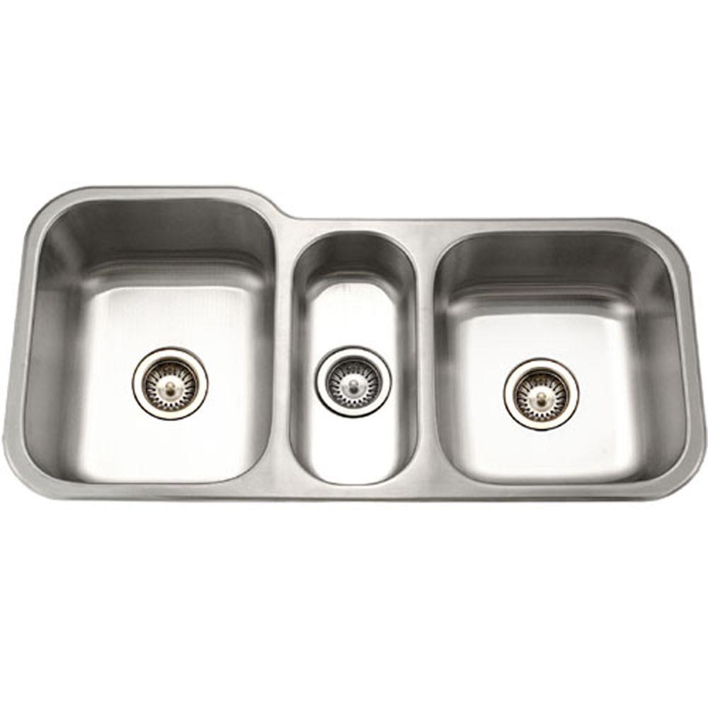 Houzer Medallion Gourmet Series Undermount Stainless Steel Triple Bowl Kitchen Sink Kitchen Sink - Undermount Houzer 