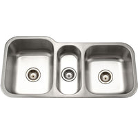 Thumbnail for Houzer Medallion Gourmet Series Undermount Stainless Steel Triple Bowl Kitchen Sink Kitchen Sink - Undermount Houzer 