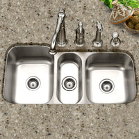 Thumbnail for Houzer Medallion Gourmet Series Undermount Stainless Steel Triple Bowl Kitchen Sink Kitchen Sink - Undermount Houzer 