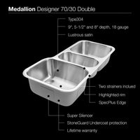 Thumbnail for Houzer Medallion Gourmet Series Undermount Stainless Steel Triple Bowl Kitchen Sink Kitchen Sink - Undermount Houzer 