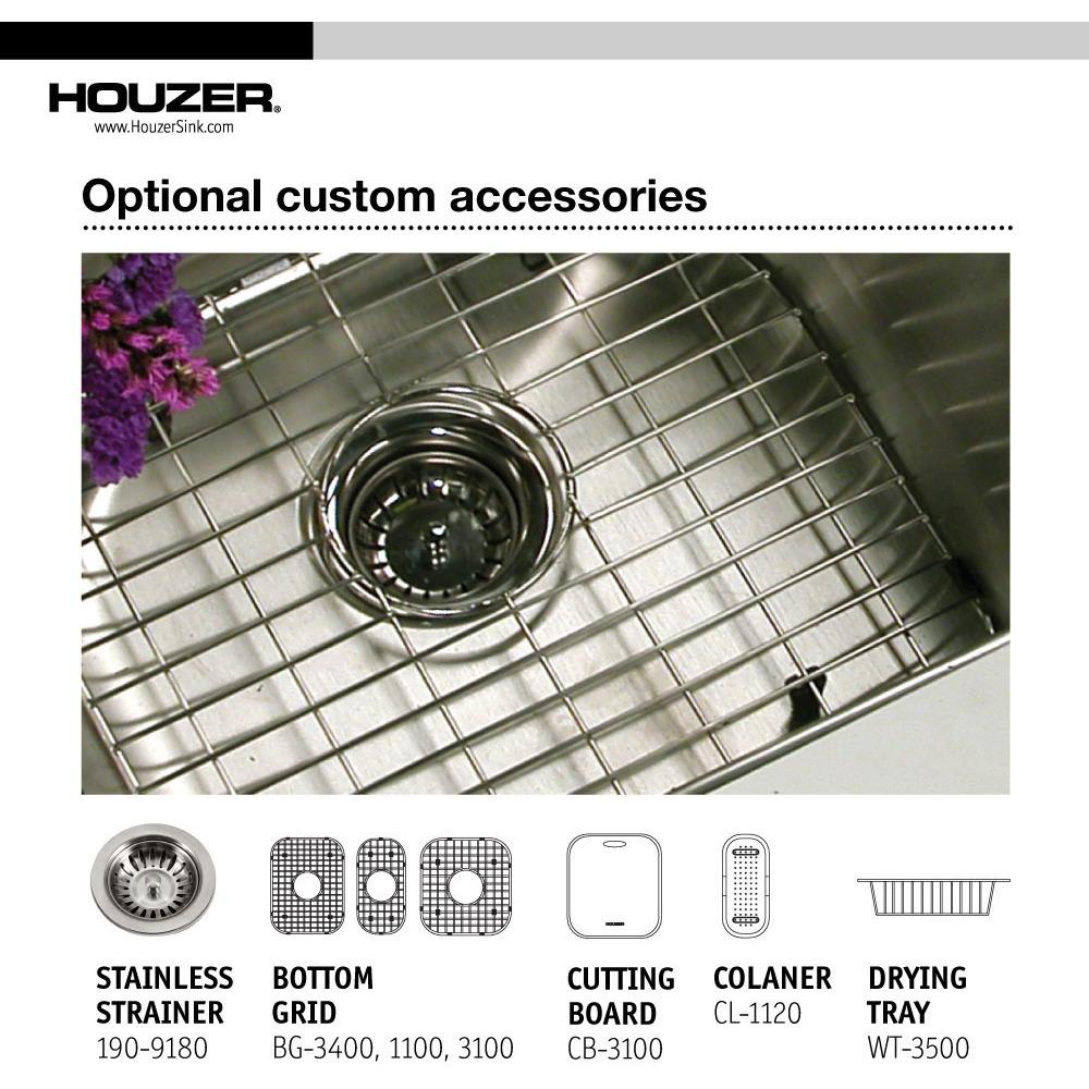 Houzer Medallion Gourmet Series Undermount Stainless Steel Triple Bowl Kitchen Sink Kitchen Sink - Undermount Houzer 