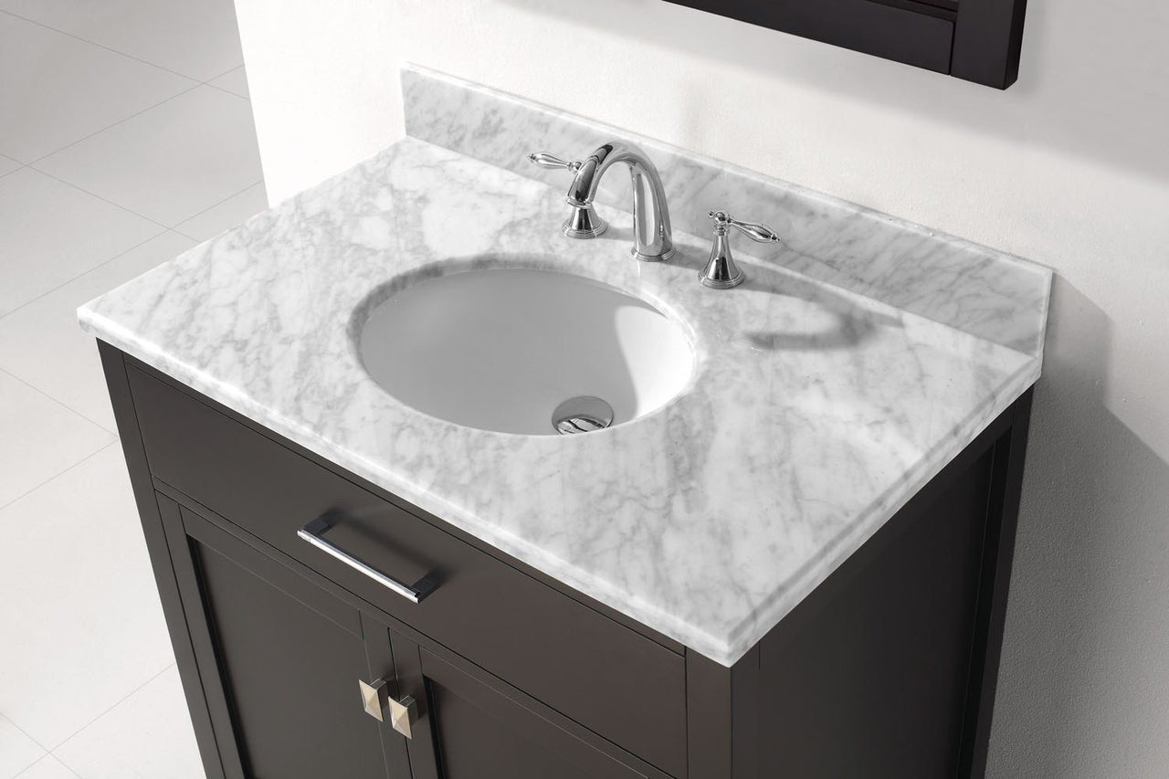 Virtu USA Caroline 36" Single Round Sink Espresso Top Vanitywith Mirror Vanity Virtu USA 