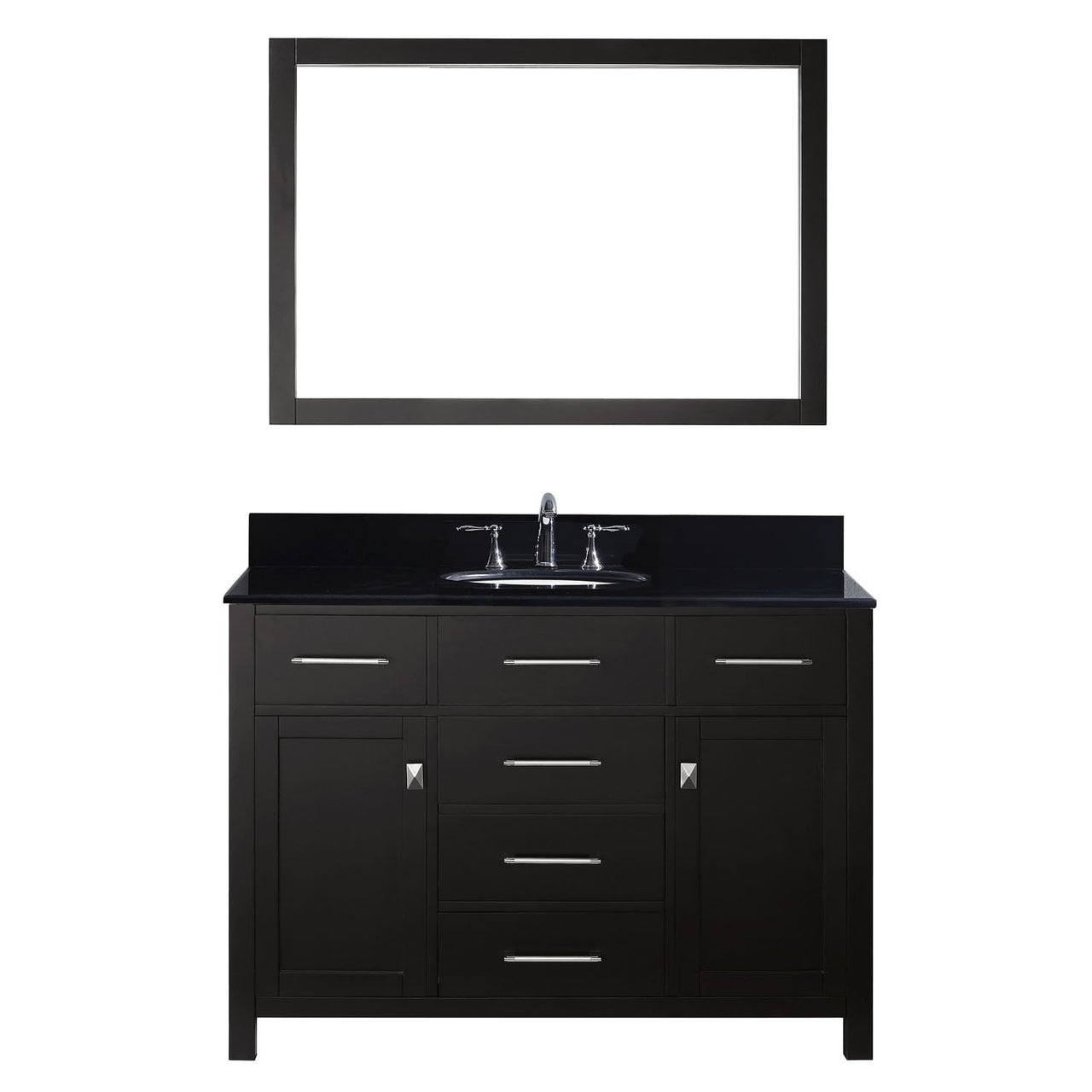 Virtu USA Caroline 48" Single Round Sink Espresso Top Vanity in Espresso with Mirror Vanity Virtu USA 