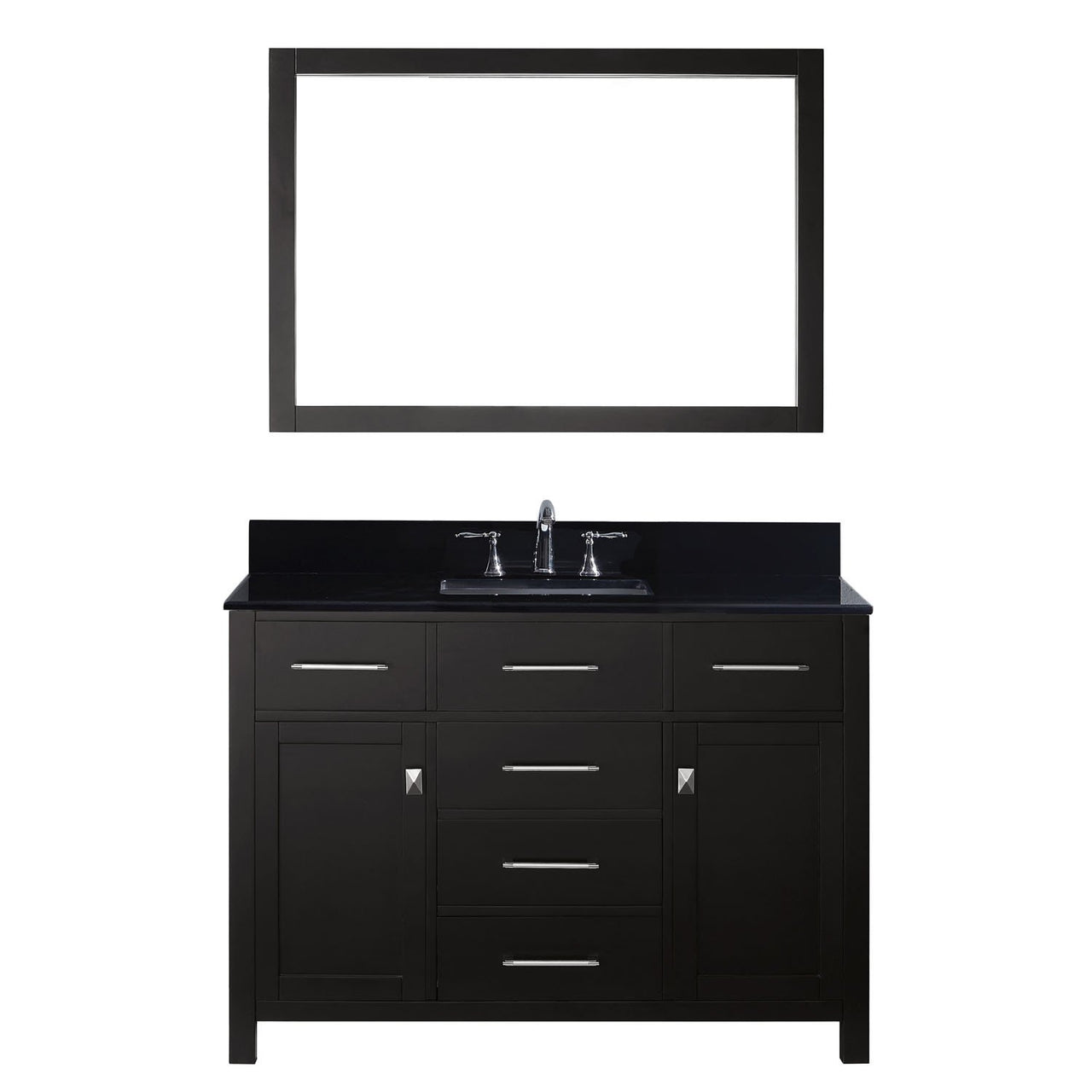 Virtu USA Caroline 48" Single Square Sink Espresso Top Vanity with Mirror Vanity Virtu USA 