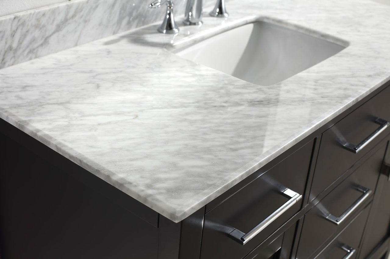 Virtu USA Caroline 48" Single Square Sink Espresso Top Vanity in Espresso with Mirror Vanity Virtu USA 