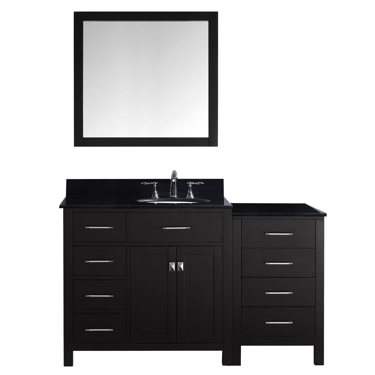 Virtu USA Caroline Parkway 57" Single Round Sink Espresso Top Vanity with Mirror Vanity Virtu USA 