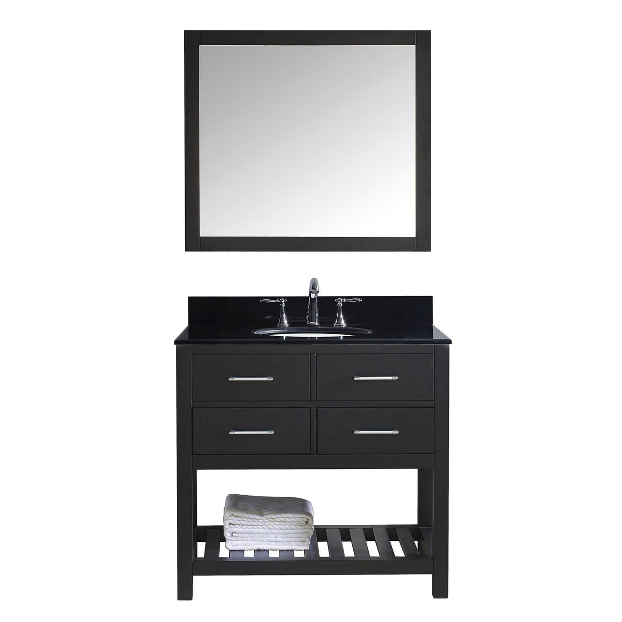 Virtu USA Caroline Estate 36" Single Round Sink Espresso Top Vanity in Espresso with Mirror Vanity Virtu USA 