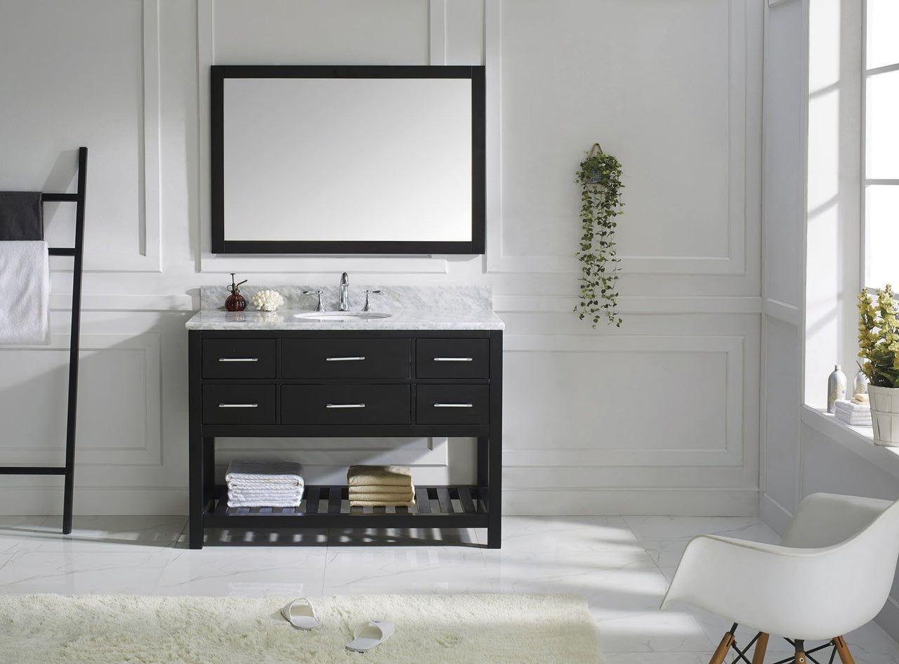 Virtu USA Caroline Estate 48" Single Round Sink Espresso Top Vanity with Mirror Vanity Virtu USA 