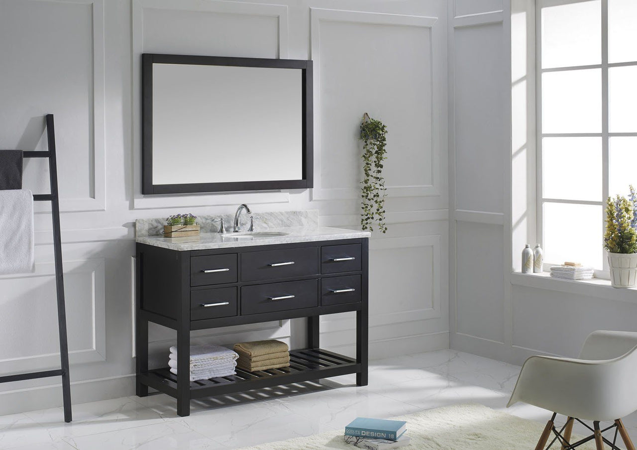 Virtu USA Caroline Estate 48" Single Round Sink Espresso Top Vanity with Mirror Vanity Virtu USA 