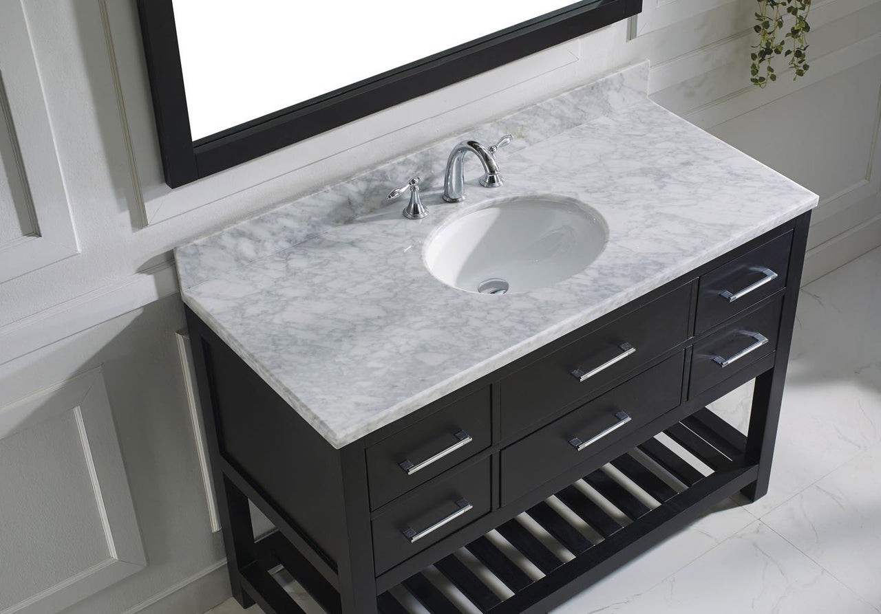Virtu USA Caroline Estate 48" Single Round Sink Espresso Top Vanity with Mirror Vanity Virtu USA 
