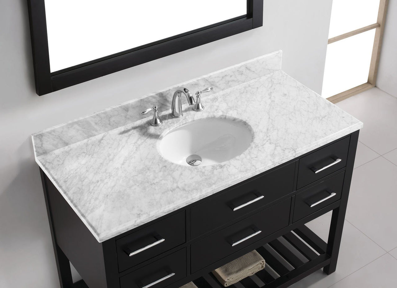 Virtu USA Caroline Estate 48" Single Round Sink Espresso Top Vanity with Mirror Vanity Virtu USA 