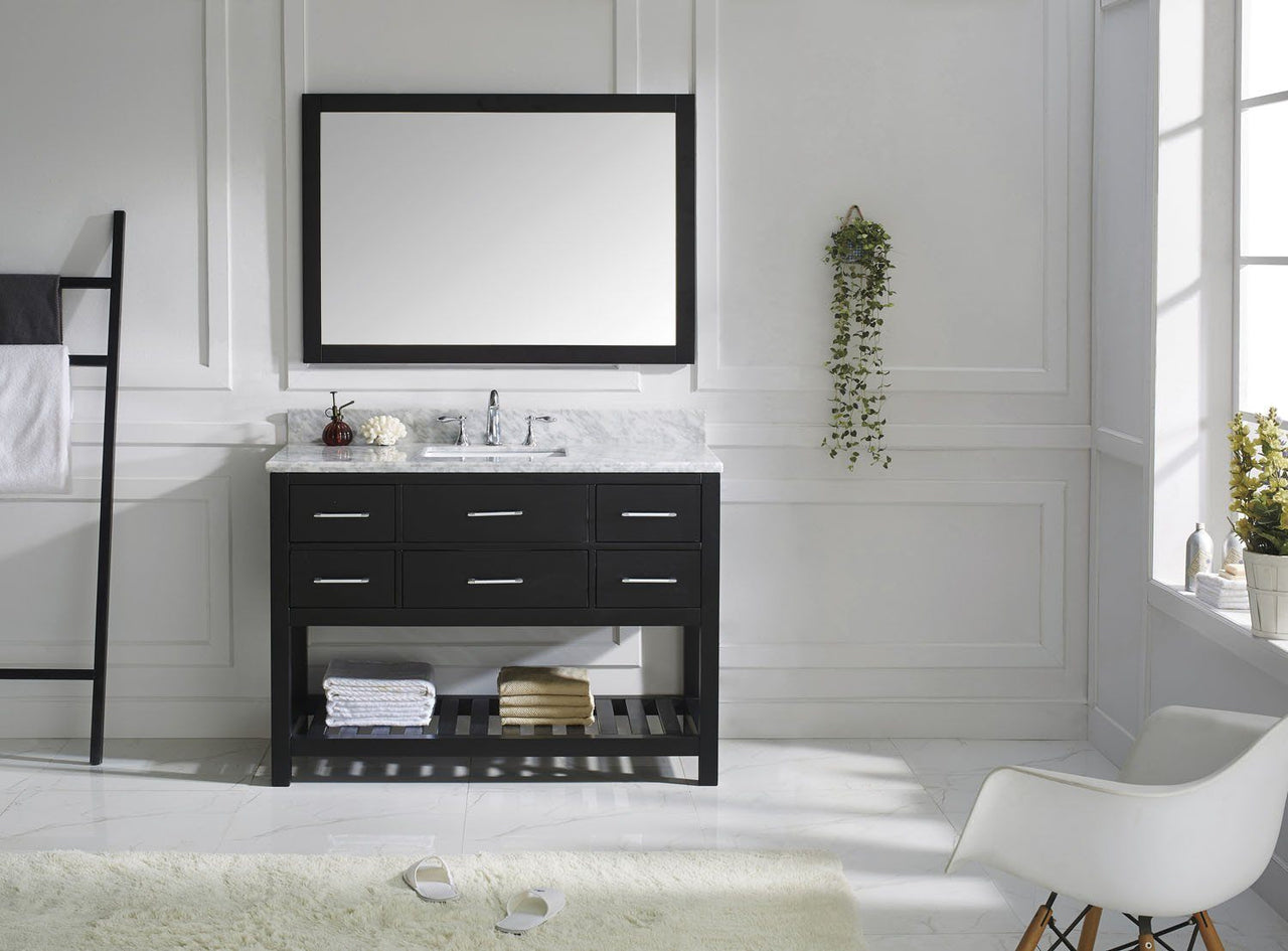 Virtu USA Caroline Estate 48" Single Square Sink Espresso Top Vanity with Mirror Vanity Virtu USA 