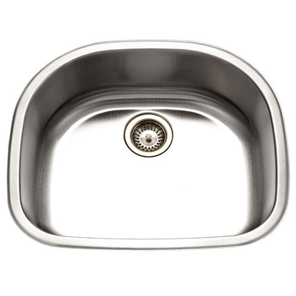 Houzer Medallion Designer Series Undermount Stainless Steel Single D Bowl Kitchen Sink Kitchen Sink - Undermount Houzer 