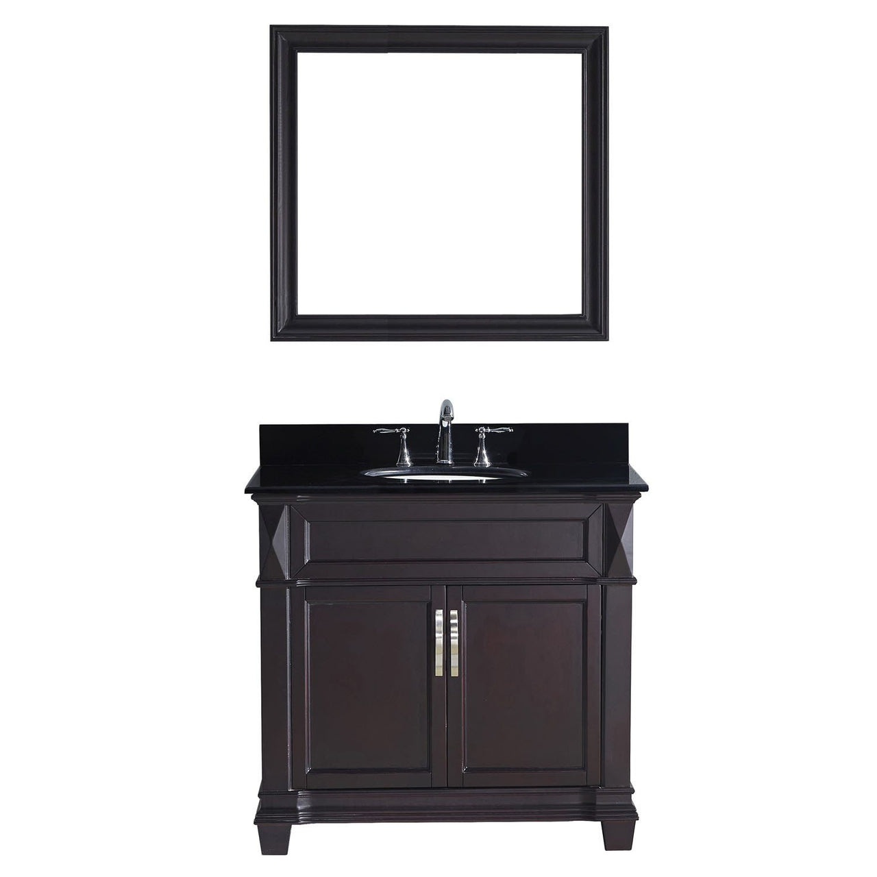 Virtu USA Victoria 36" Single Round Sink Espresso Top Vanity with Mirror Vanity Virtu USA 