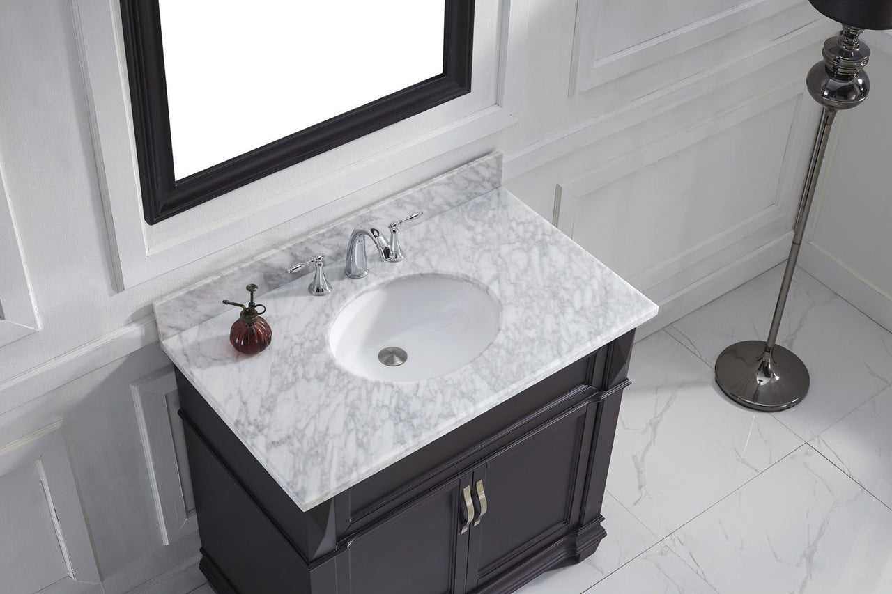 Virtu USA Victoria 36" Single Round Sink Espresso Top Vanity in Espresso with Mirror Vanity Virtu USA 