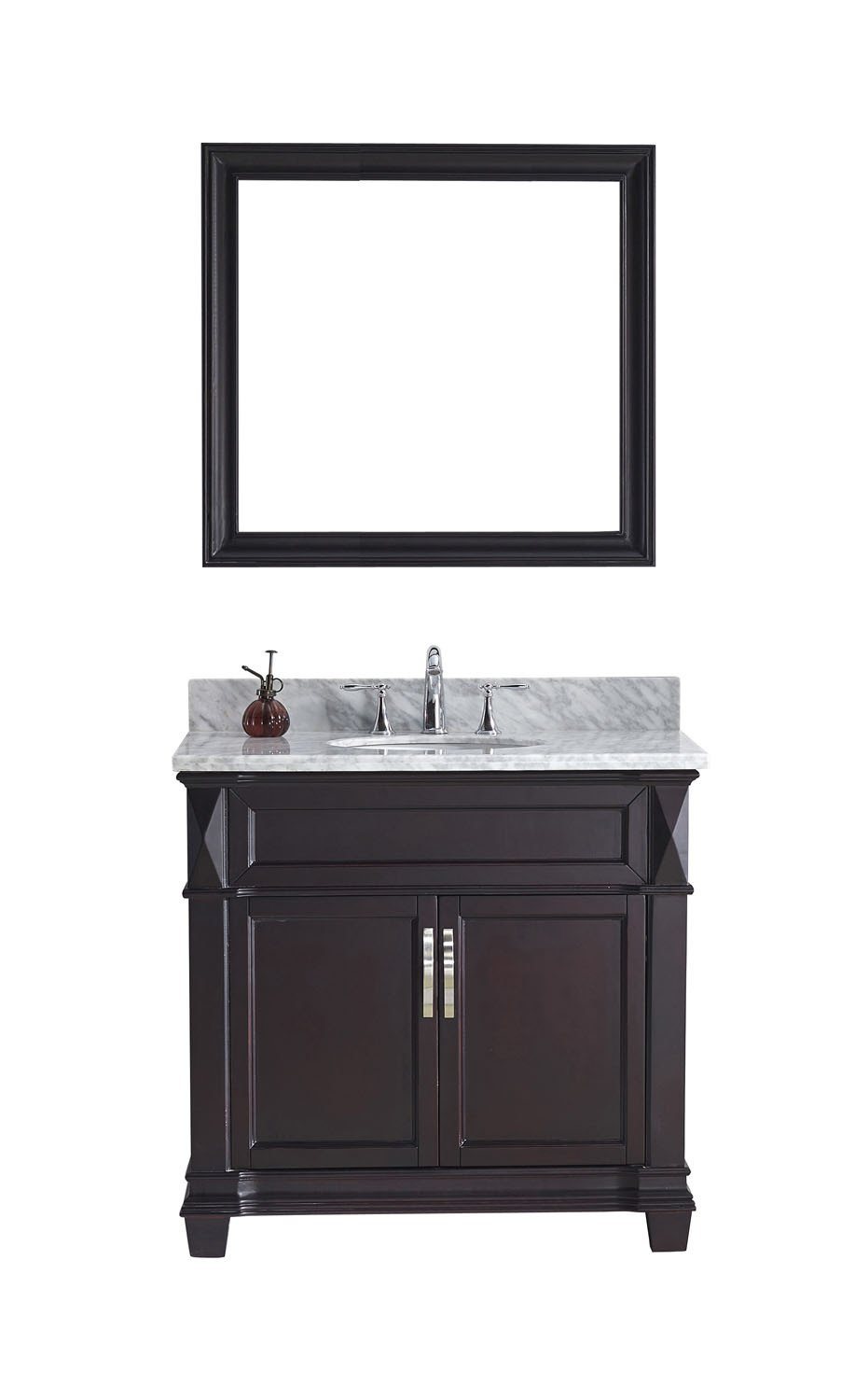 Virtu USA Victoria 36" Single Round Sink Espresso Top Vanity in Espresso with Mirror Vanity Virtu USA 
