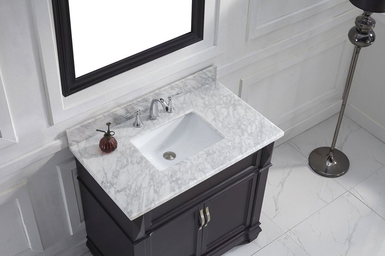 Virtu USA Victoria 36" Single Square Sink Espresso Top Vanity with Mirror Vanity Virtu USA 