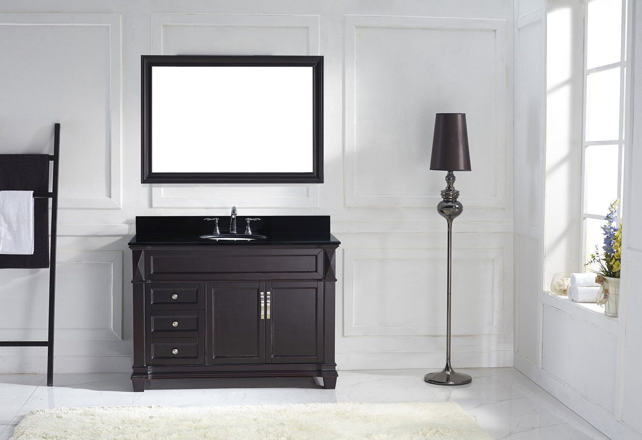 Virtu USA Victoria 48" Single Round Sink Espresso Top Vanity with Mirror Vanity Virtu USA 