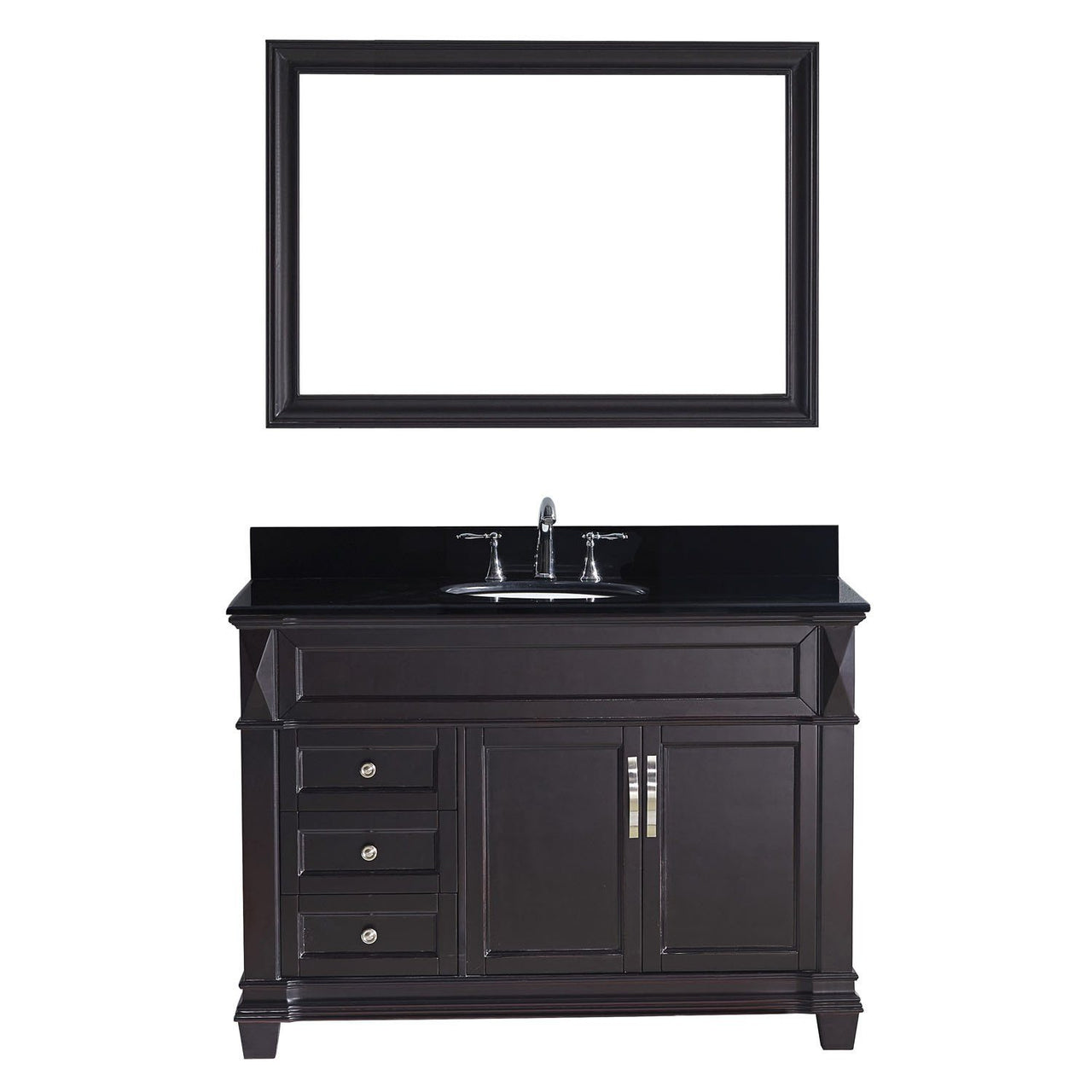 Virtu USA Victoria 48" Single Round Sink Espresso Top Vanity with Mirror Vanity Virtu USA 