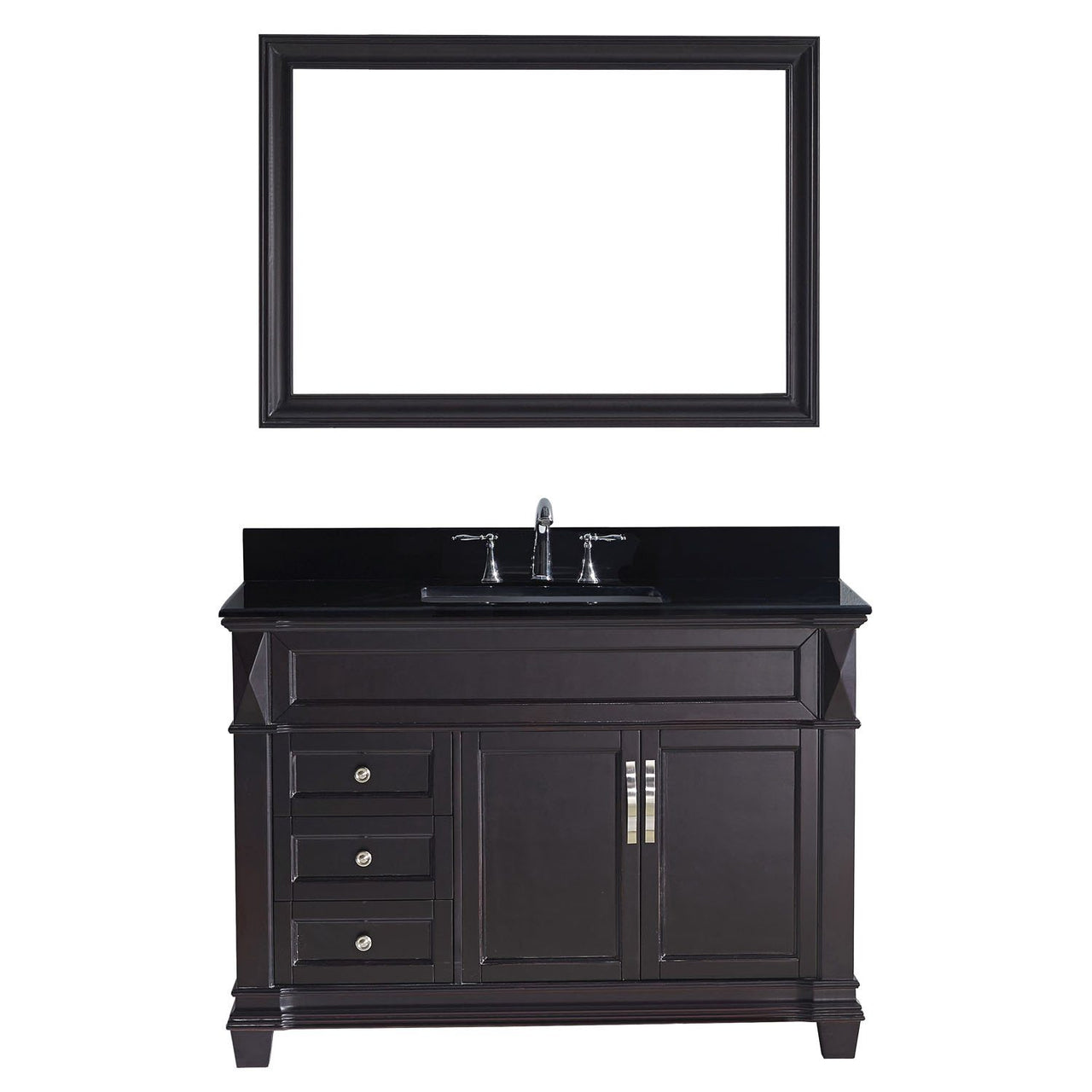 Virtu USA Victoria 48" Single Square Sink Espresso Top Vanity in Espresso with Mirror Vanity Virtu USA 