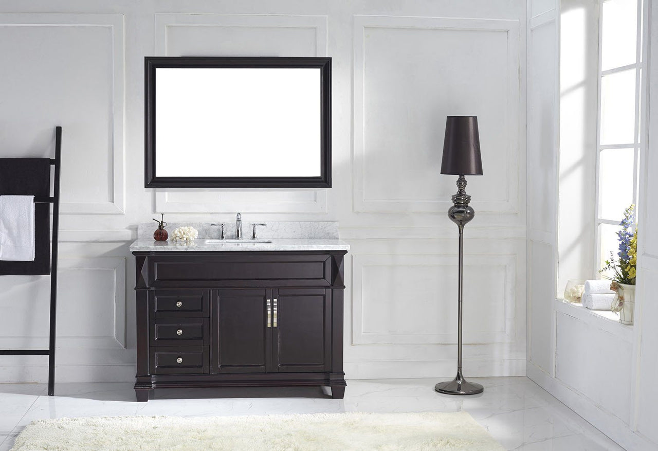 Virtu USA Victoria 48" Single Round Sink Espresso Top Vanity with Mirror Vanity Virtu USA 
