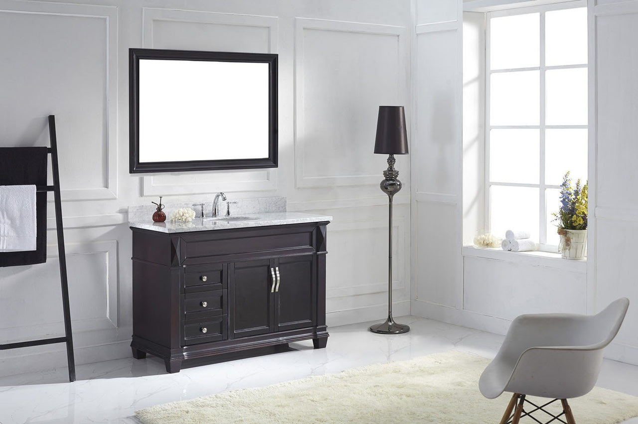 Virtu USA Victoria 48" Single Round Sink Espresso Top Vanity with Mirror Vanity Virtu USA 