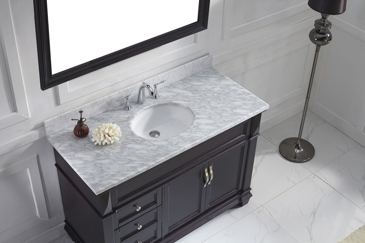 Virtu USA Victoria 48" Single Round Sink Espresso Top Vanity with Mirror Vanity Virtu USA 