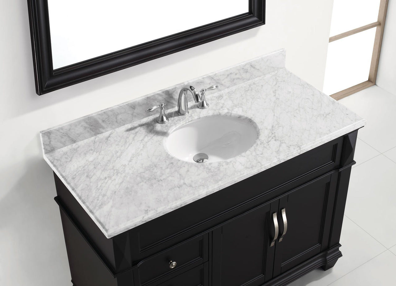 Virtu USA Victoria 48" Single Round Sink Espresso Top Vanity with Mirror Vanity Virtu USA 