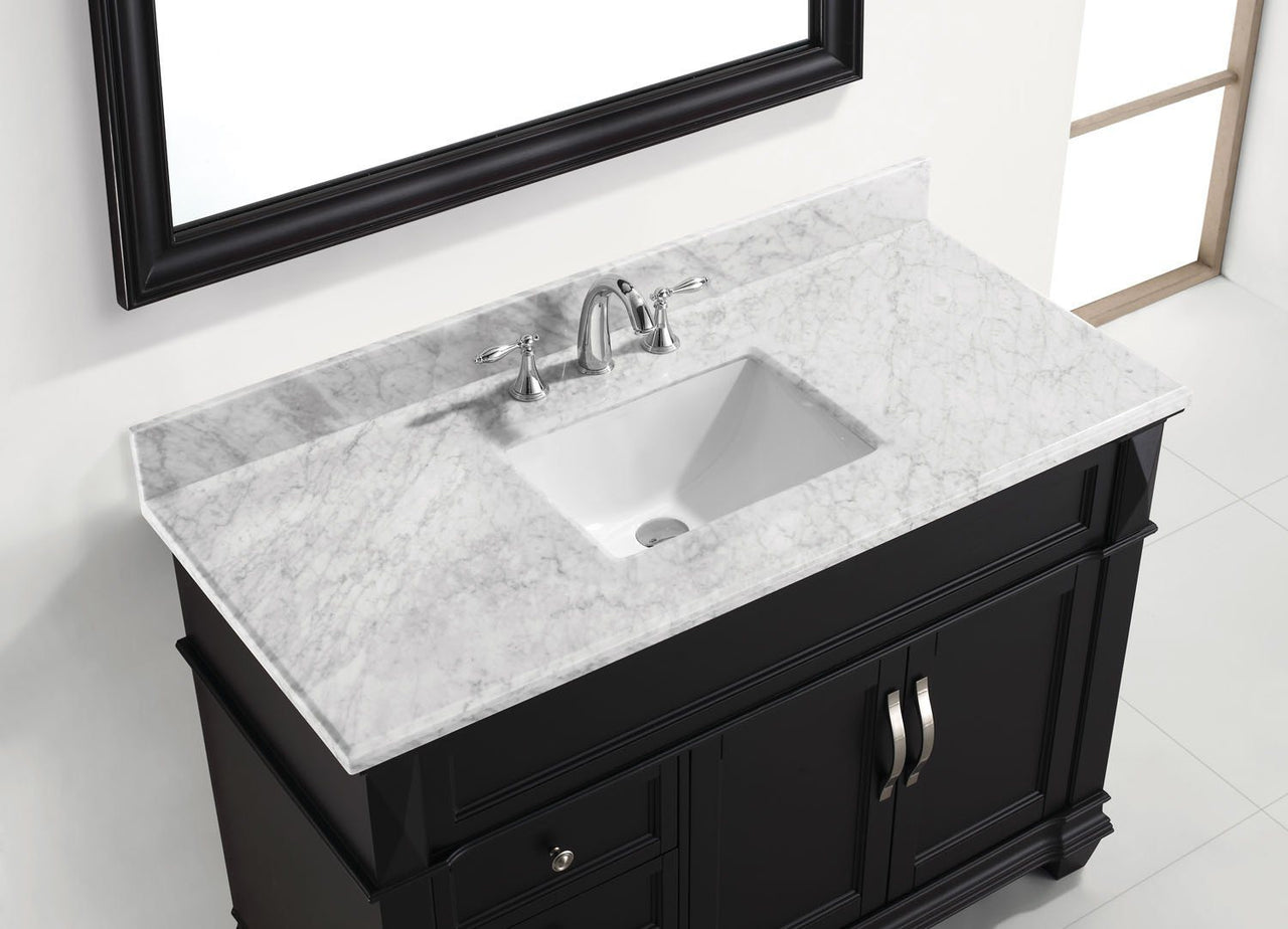 Virtu USA Victoria 48" Single Square Sink Espresso Top Vanity in Espresso with Mirror Vanity Virtu USA 