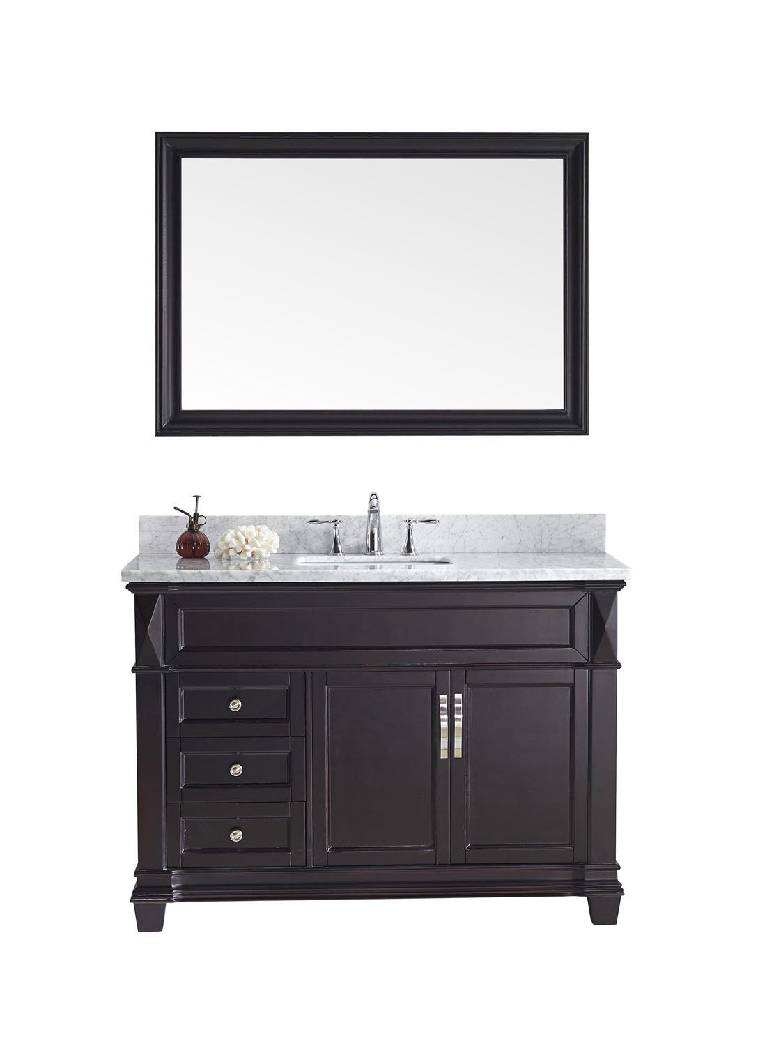 Virtu USA Victoria 48" Single Square Sink Espresso Top Vanity in Espresso with Mirror Vanity Virtu USA 