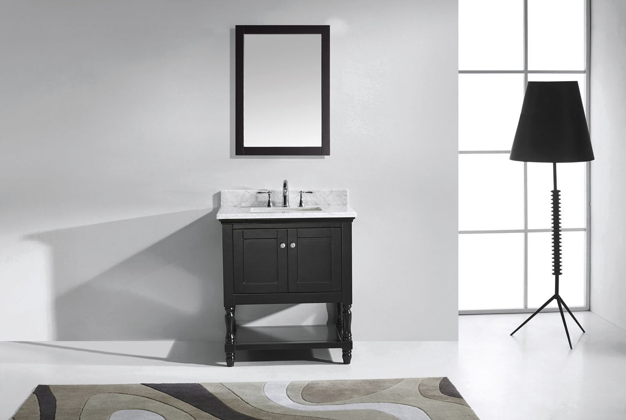 Virtu USA Julianna 32" Single Square Sink Espresso Top Vanity with Mirror Vanity Virtu USA 