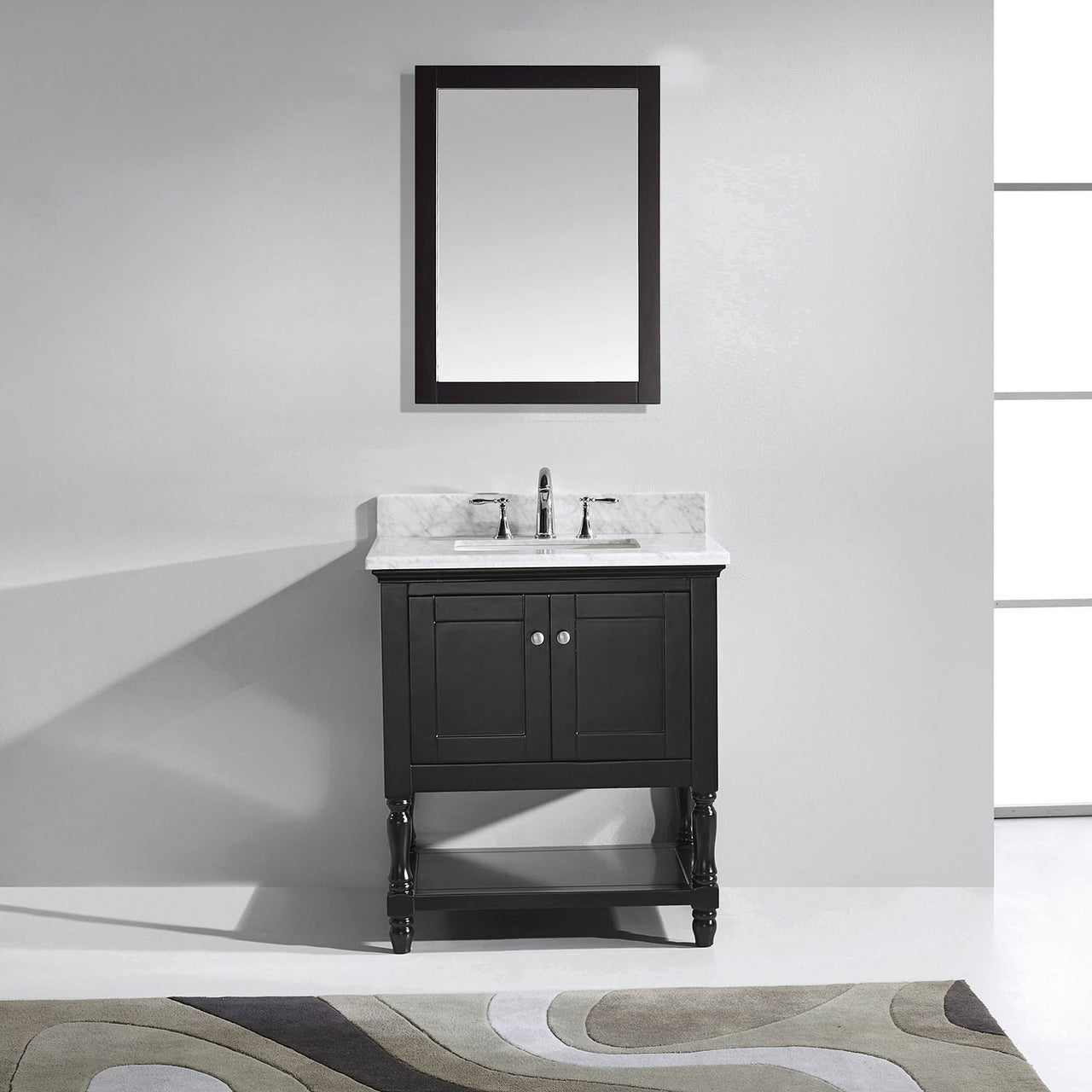 Virtu USA Julianna 32" Single Square Sink Espresso Top Vanity with Mirror Vanity Virtu USA 