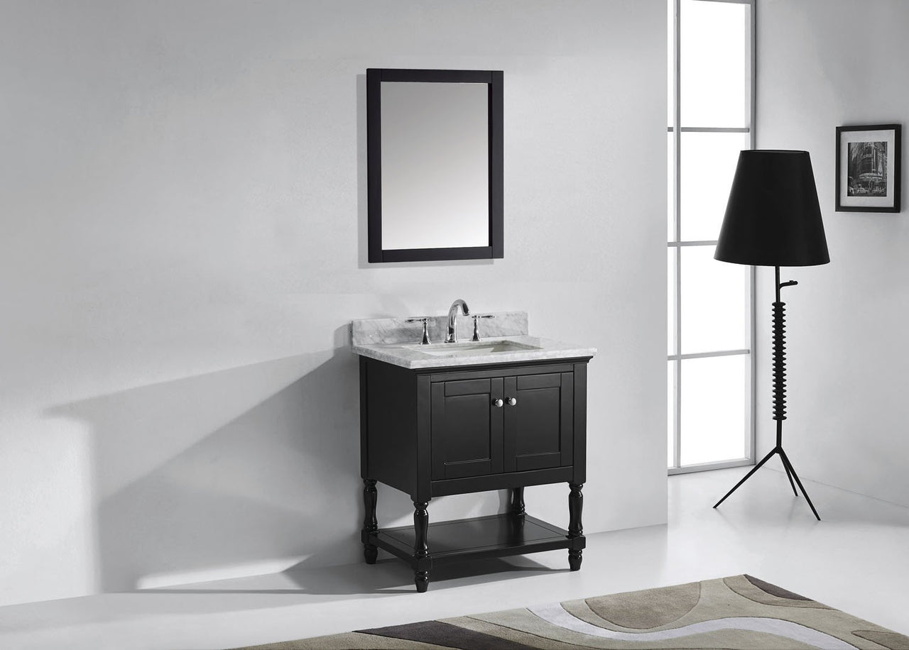 Virtu USA Julianna 32" Single Square Sink Espresso Top Vanity with Mirror Vanity Virtu USA 