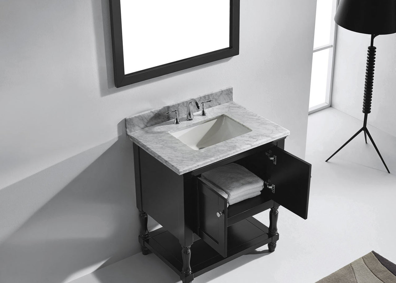 Virtu USA Julianna 32" Single Square Sink Espresso Top Vanity with Mirror Vanity Virtu USA 