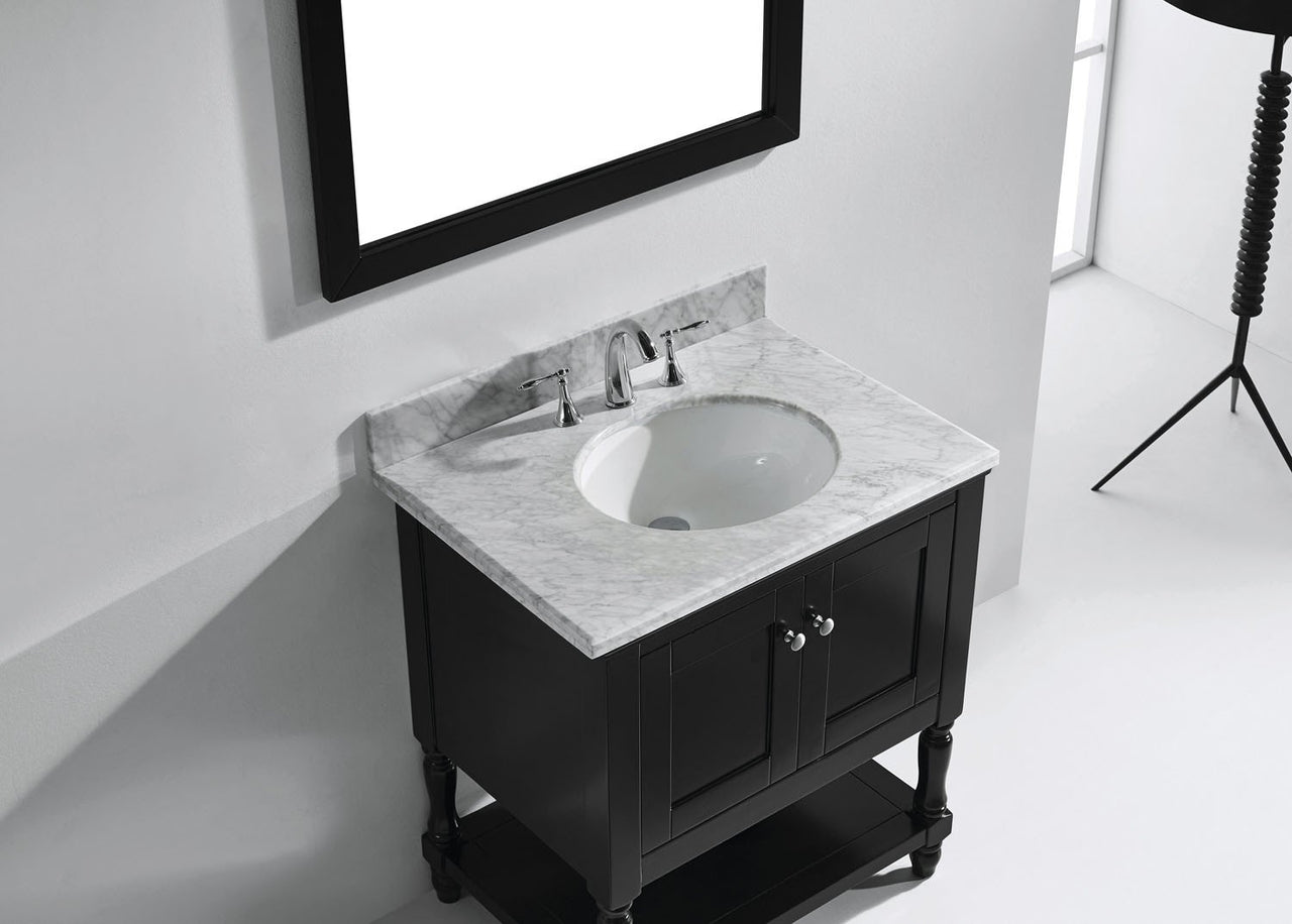 Virtu USA Julianna 32" Single Square Sink Espresso Top Vanity with Mirror Vanity Virtu USA 
