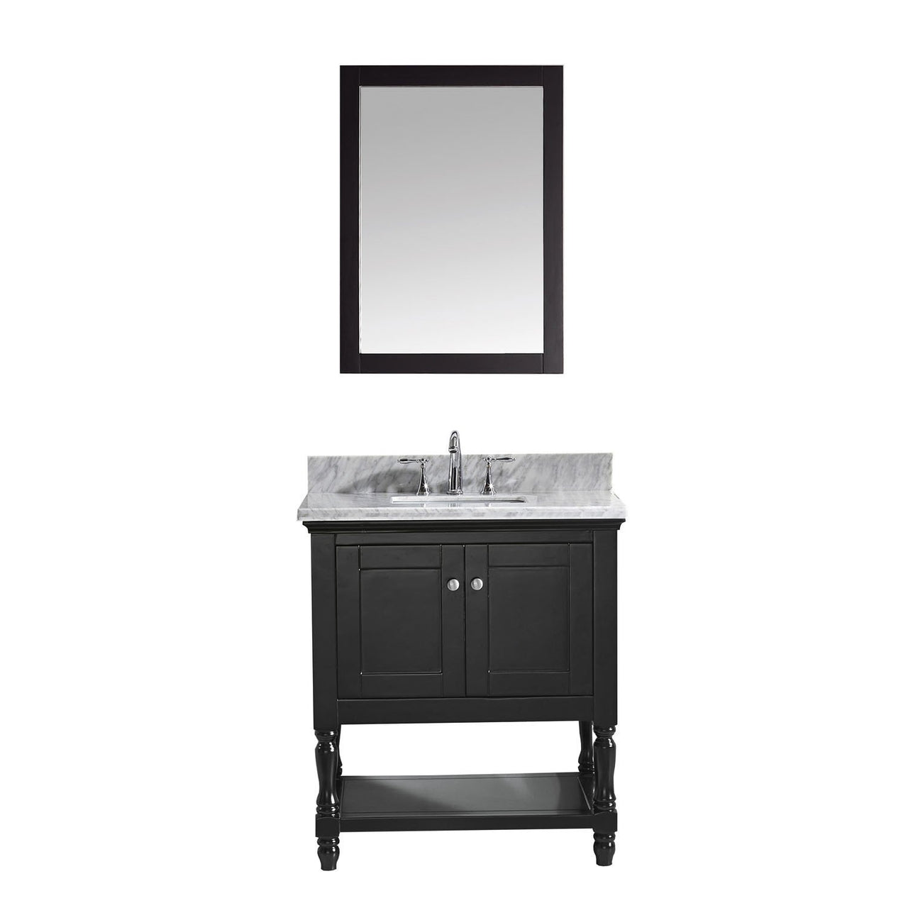 Virtu USA Julianna 32" Single Square Sink Espresso Top Vanity with Mirror Vanity Virtu USA 