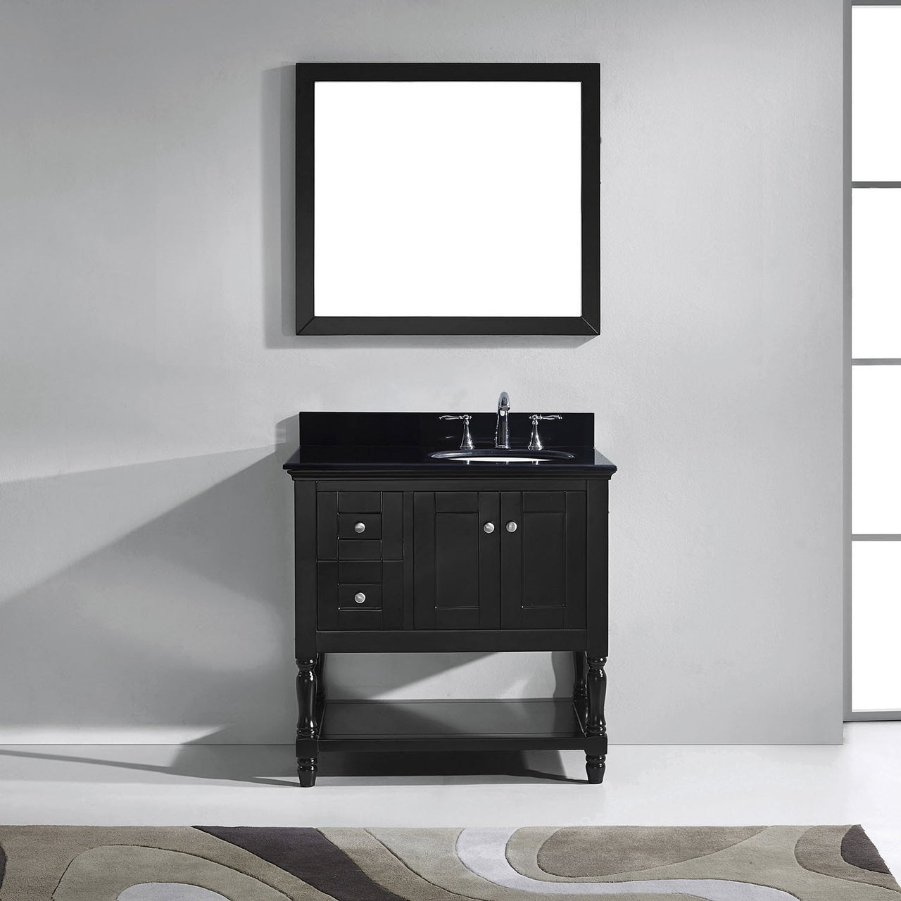Virtu USA Julianna 36" Single Round Sink Espresso Top Vanity in Espresso with Mirror Vanity Virtu USA 
