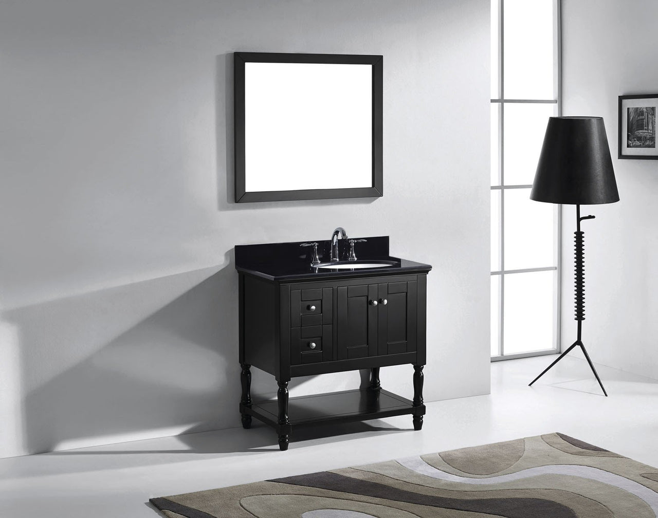 Virtu USA Julianna 36" Single Round Sink Espresso Top Vanity in Espresso with Mirror Vanity Virtu USA 