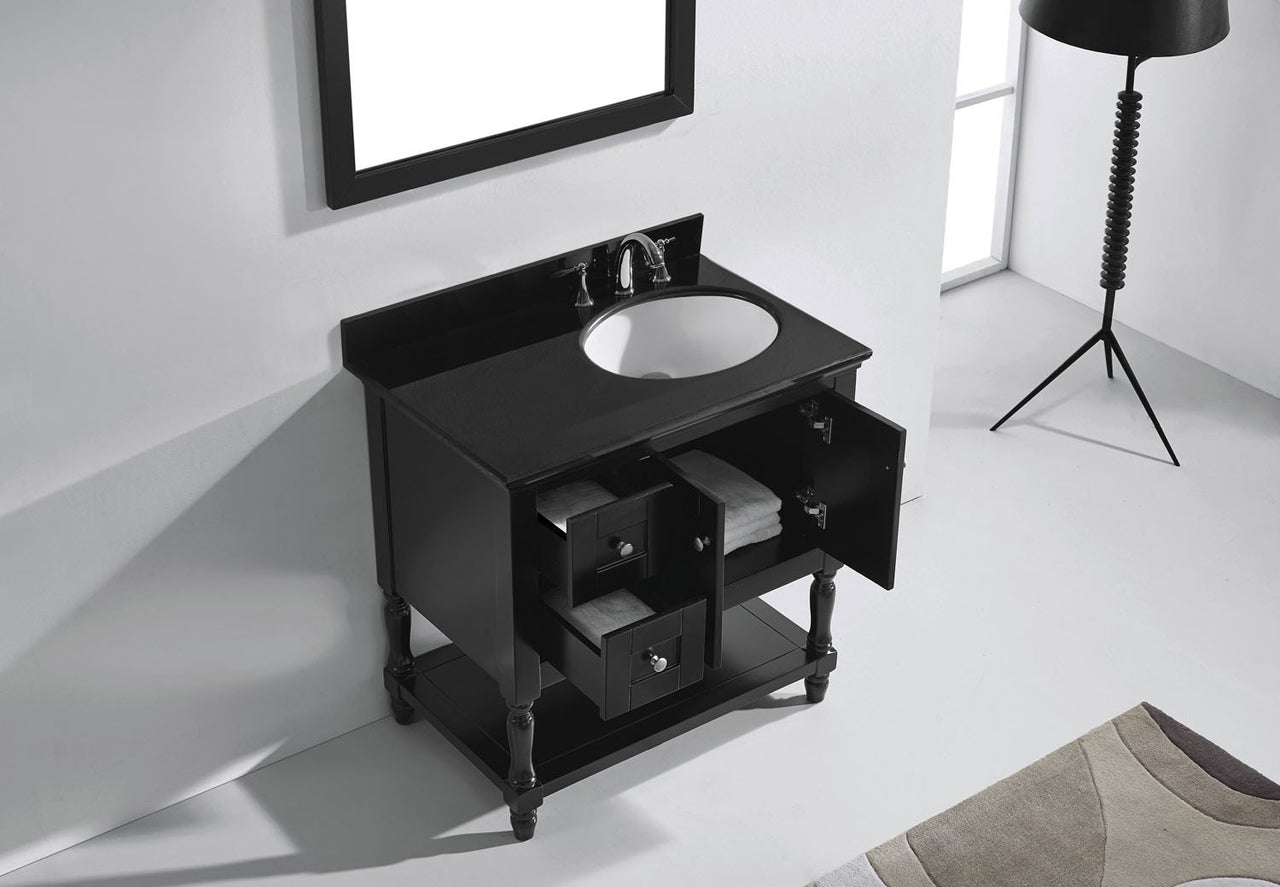 Virtu USA Julianna 36" Single Round Sink Espresso Top Vanity in Espresso with Mirror Vanity Virtu USA 