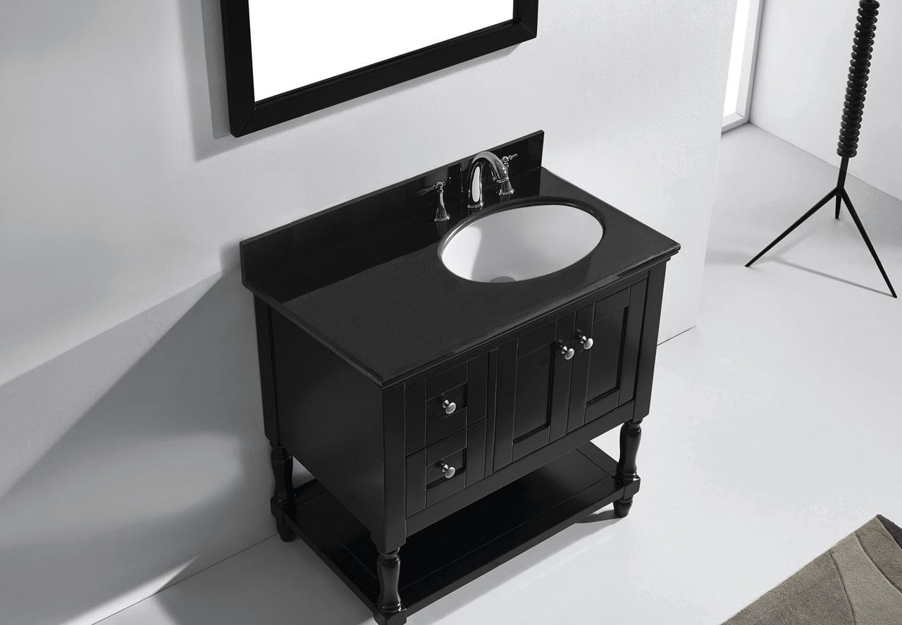 Virtu USA Julianna 36" Single Round Sink Espresso Top Vanity in Espresso with Mirror Vanity Virtu USA 