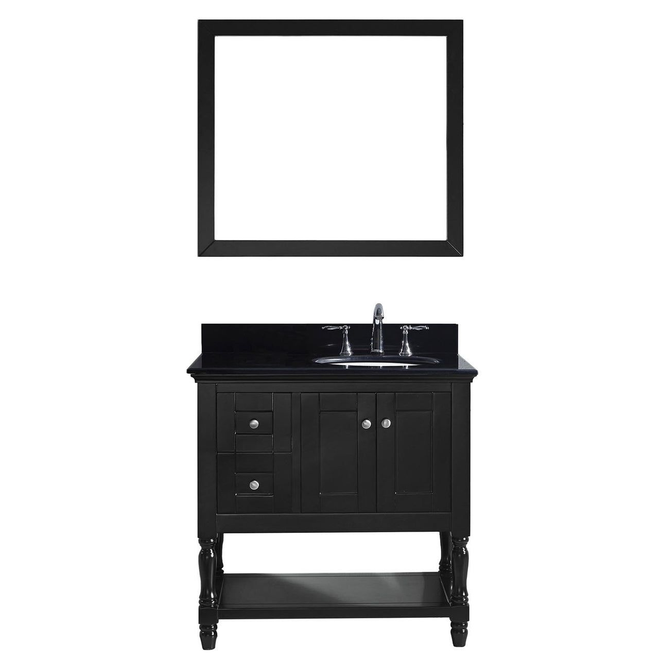 Virtu USA Julianna 36" Single Round Sink Espresso Top Vanity in Espresso with Mirror Vanity Virtu USA 
