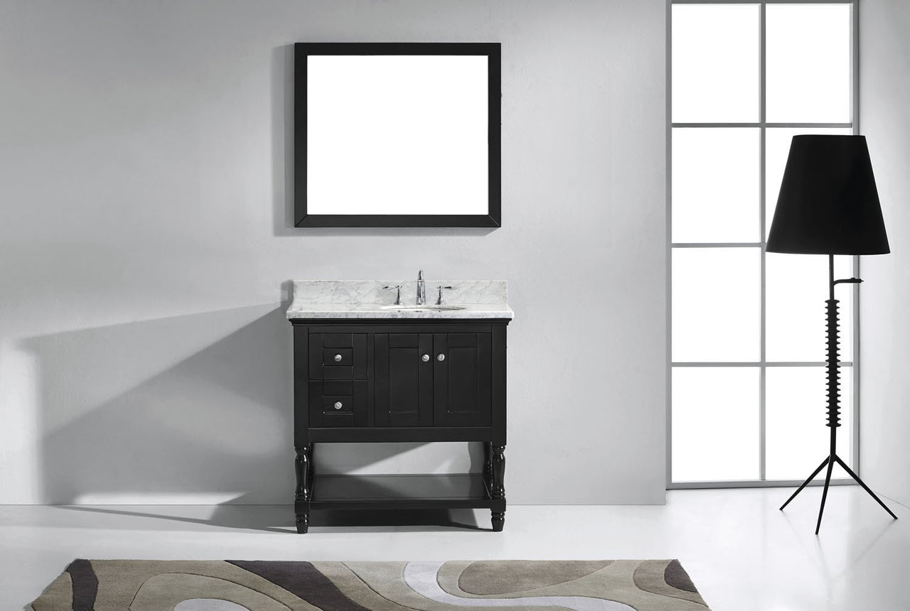 Virtu USA Julianna 36" Single Round Sink Espresso Top Vanity in Espresso with Mirror Vanity Virtu USA 