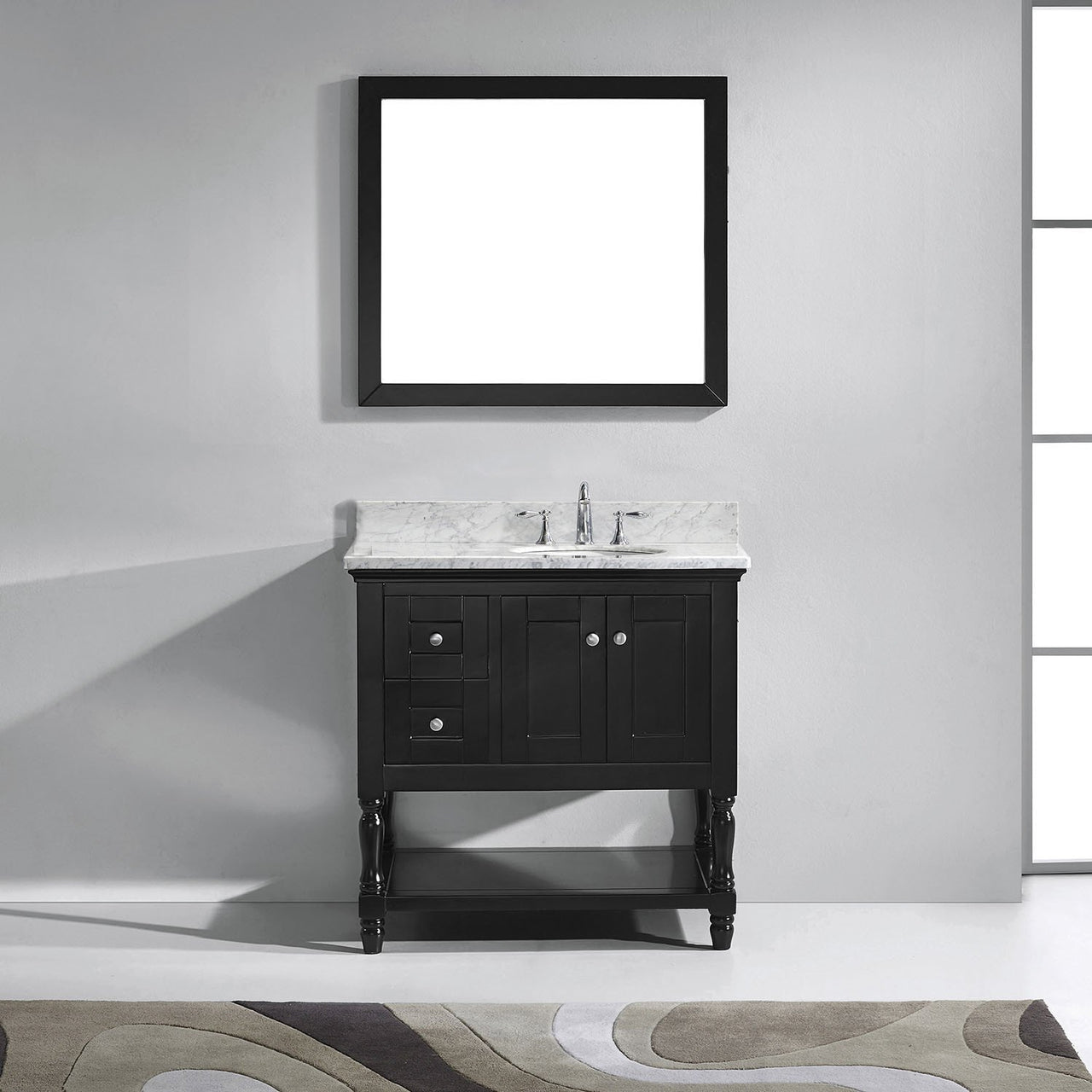 Virtu USA Julianna 36" Single Round Sink Espresso Top Vanity in Espresso with Mirror Vanity Virtu USA 