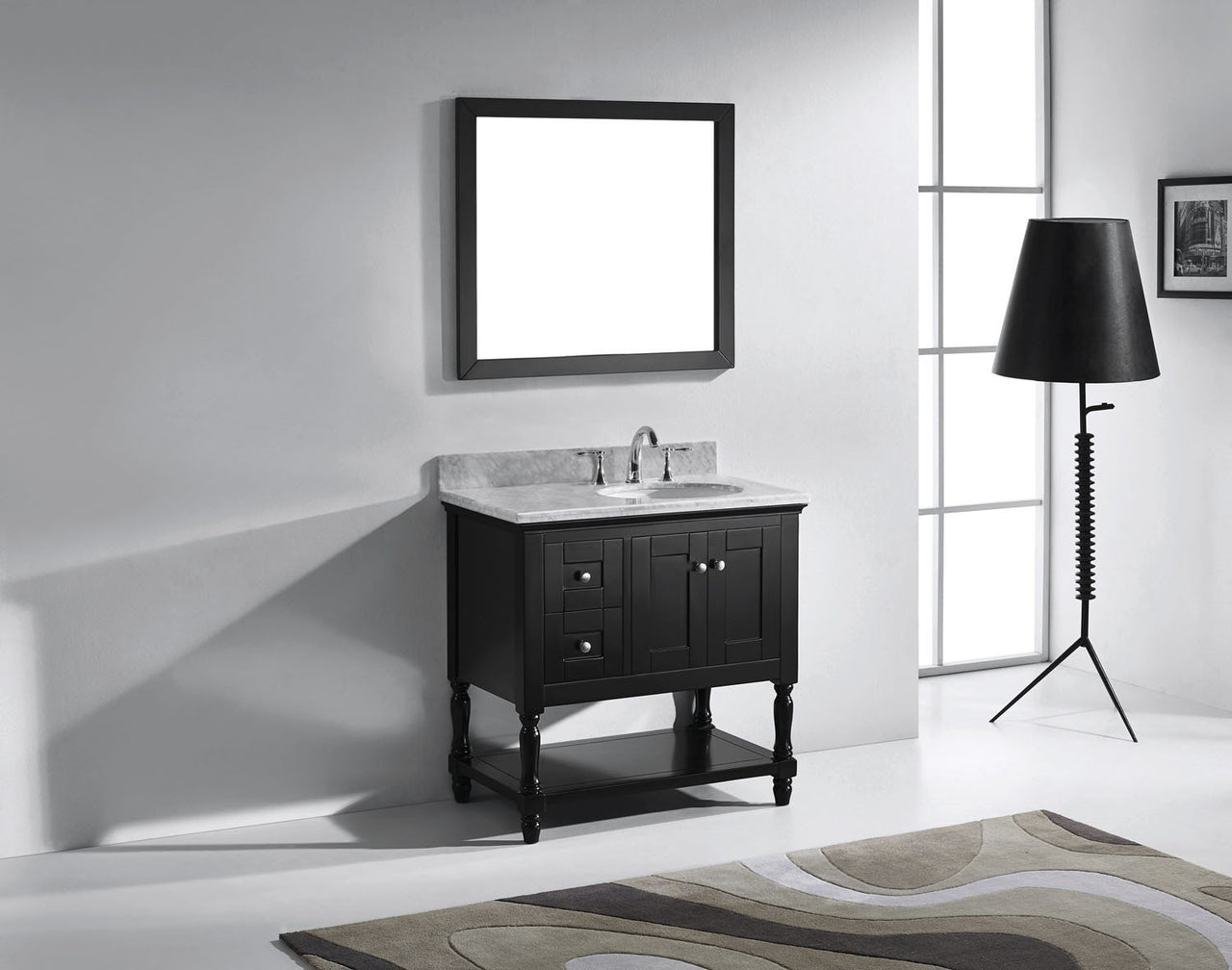 Virtu USA Julianna 36" Single Round Sink Espresso Top Vanity in Espresso with Mirror Vanity Virtu USA 
